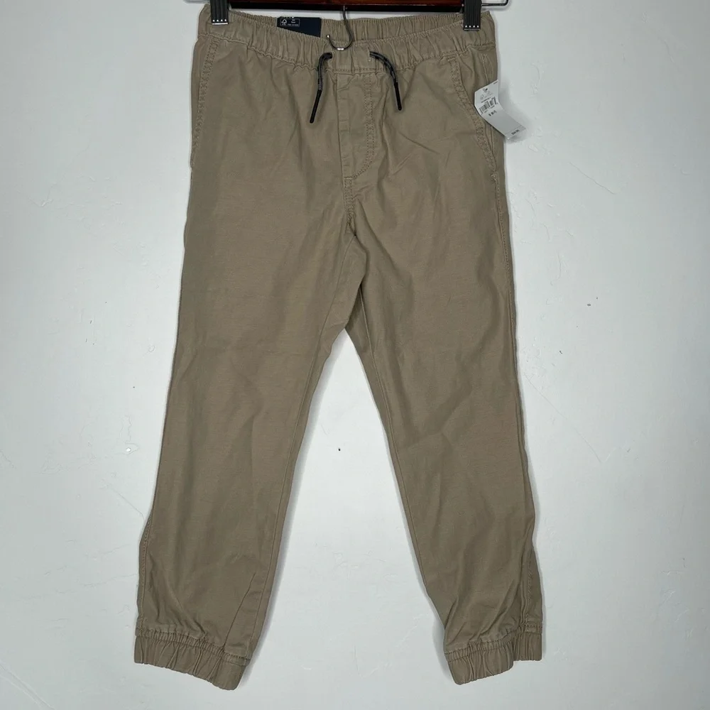 NWT‎ GAP Kids Khaki Elastic Waist Jogger Pants Size Small 6/7 Preppy Neutral